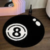 Black 8-Ball Bedroom Rug