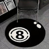 Black 8-Ball Bedroom Rug