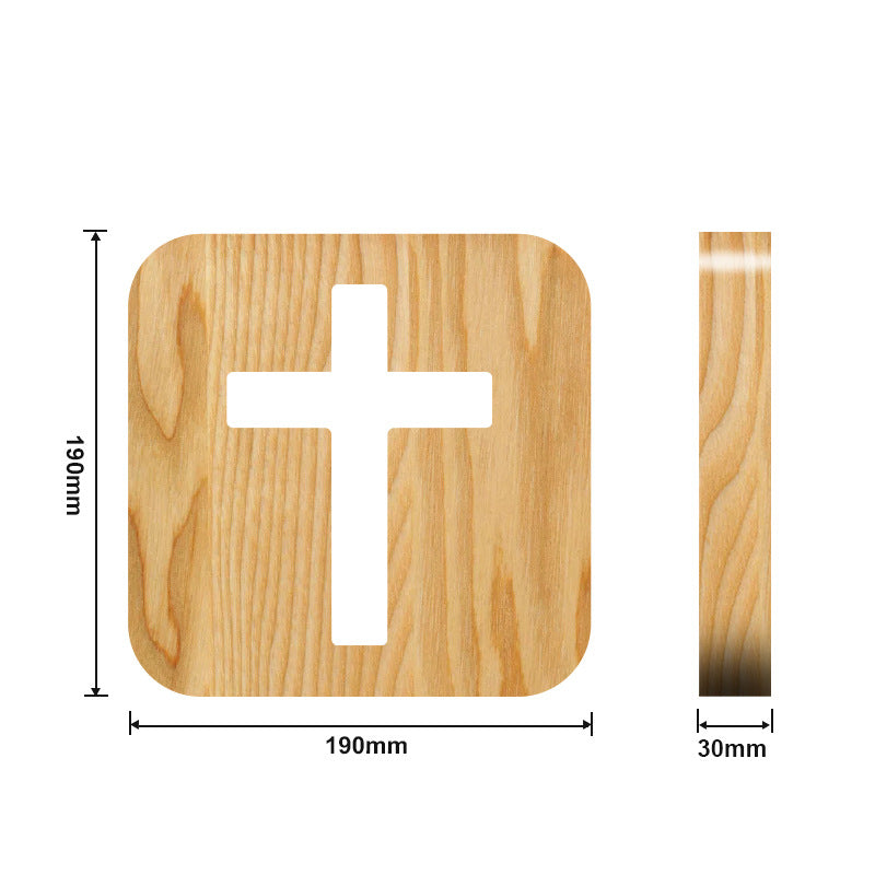 Wooden Cross LED Night Lamp